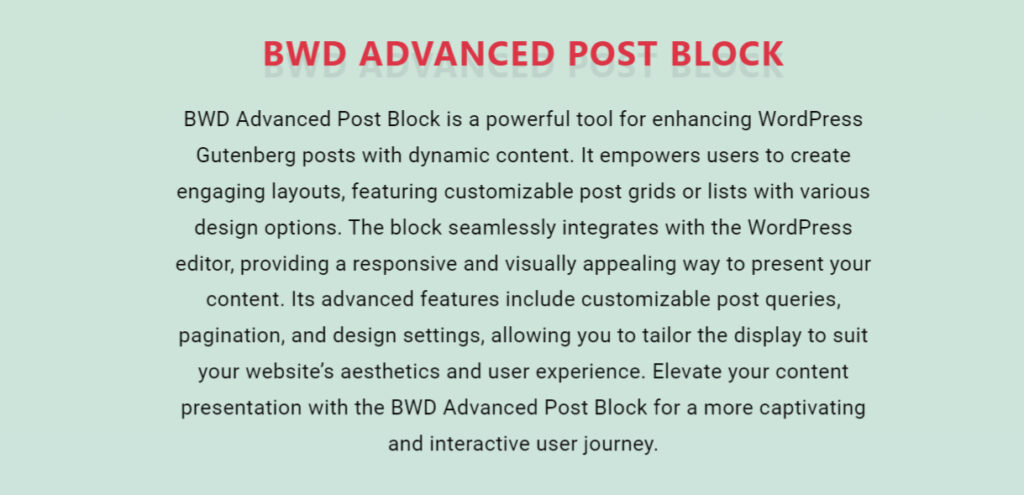 advanced post block